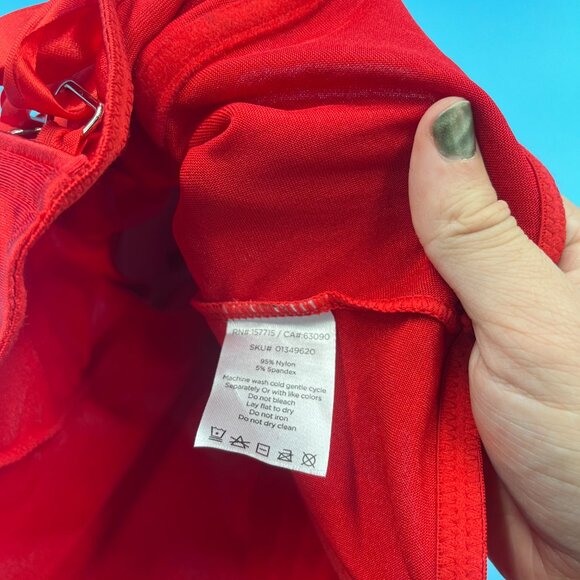 Gothic Bright Red Lace Up Adjustable Padded 3 Hook Corset Women's Size M - Picture 7 of 11